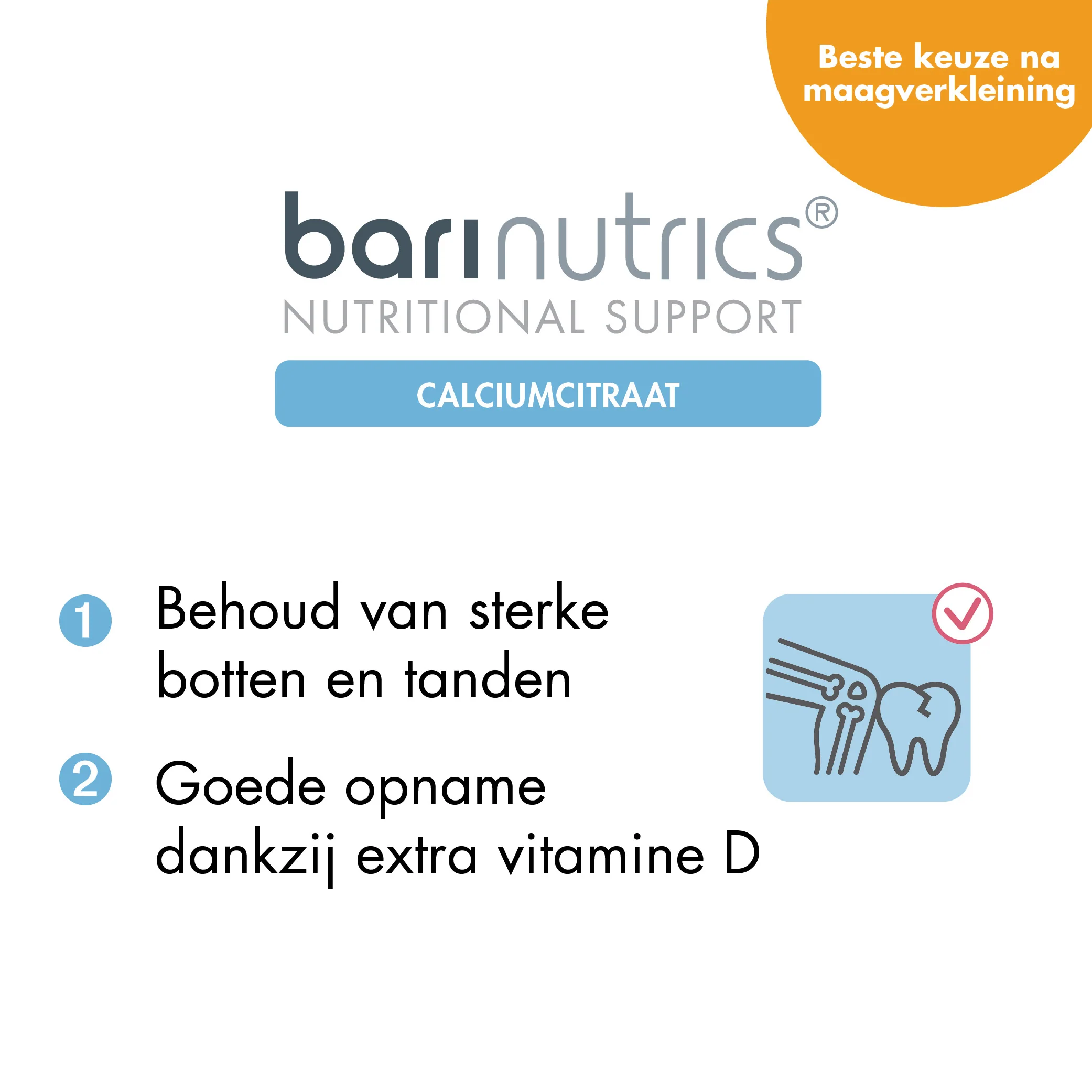 BariNutrics Calciumcitraat Vit. D & Vit. K2 90 Kauwtabletten - Image 3