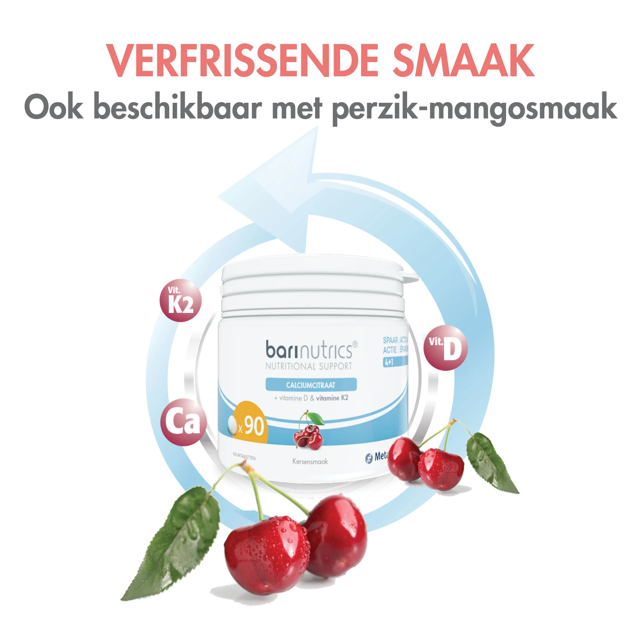BariNutrics Calciumcitraat Vit. D & Vit. K2 90 Kauwtabletten - Image 6