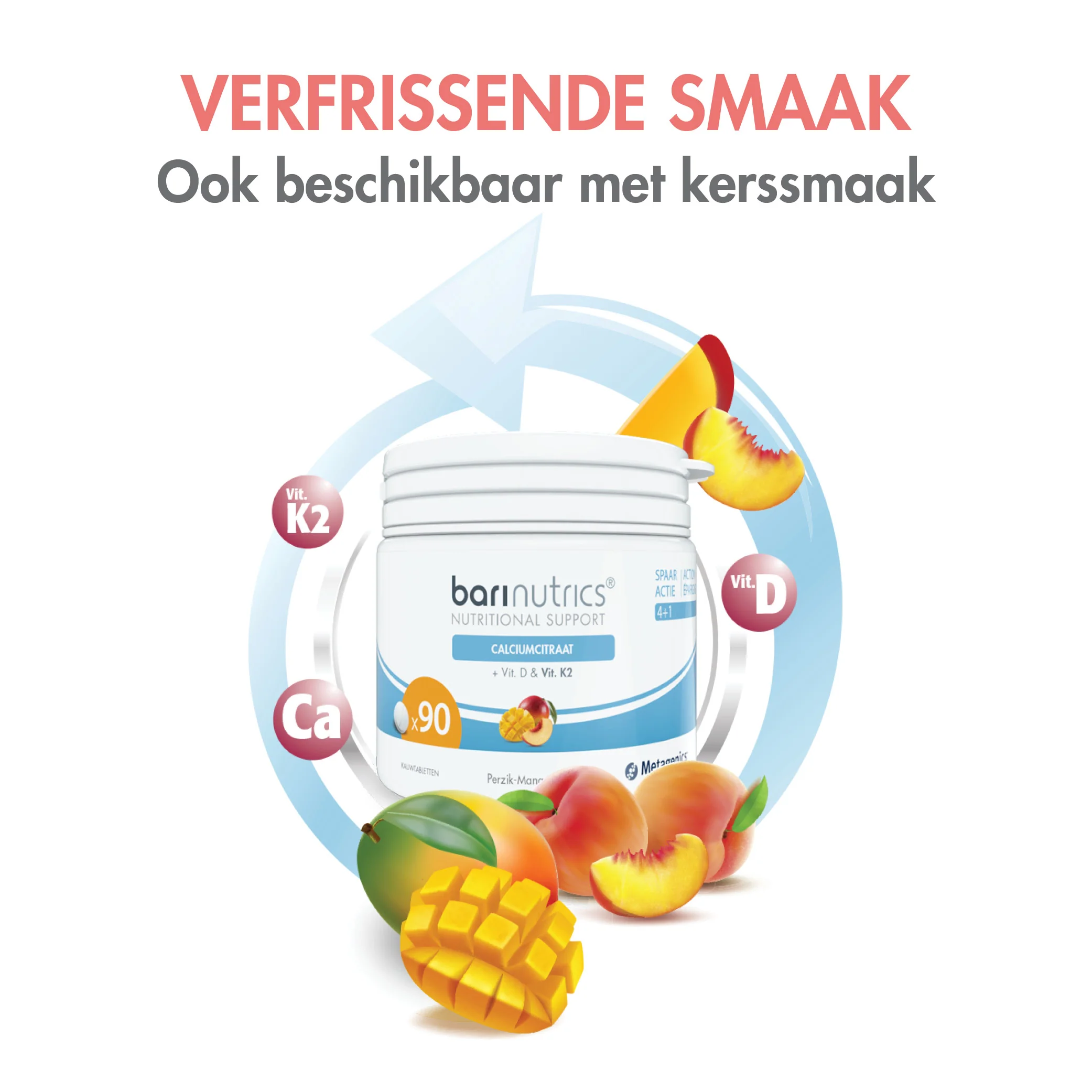 BariNutrics Calciumcitraat Vit. D & Vit. K2 90 Kauwtabletten - Image 7